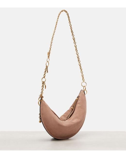 Chloé Pink Icons Small Suede Shoulder Bag