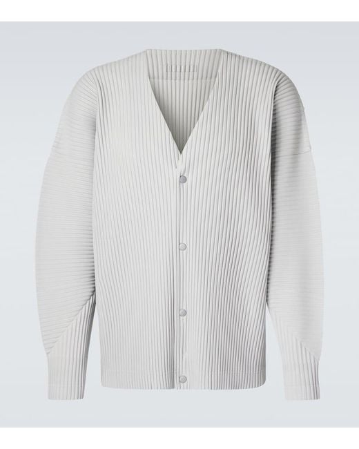 Homme Plissé Issey Miyake Gray Color Pleats Cardigan for men