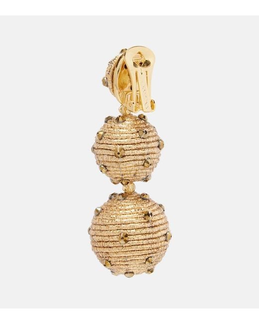 Oscar de la Renta Metallic Embellished Clip-On Earrings