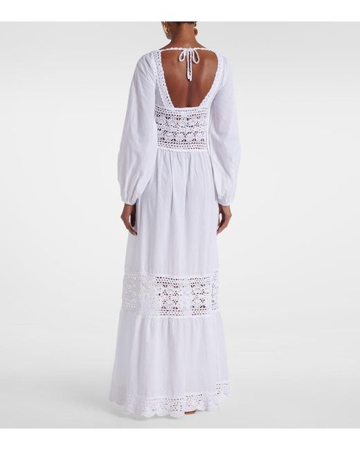 Anna Kosturova White Victoria Crochet Cotton Poplin Dress