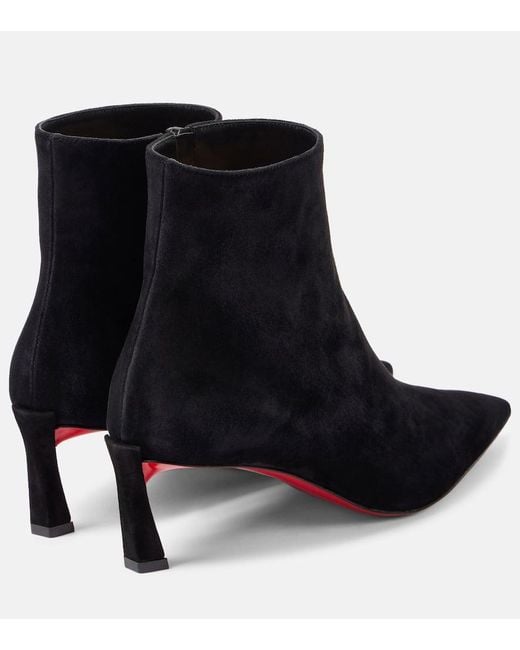 Christian Louboutin Black Condora Booty 55 Ankle Boots Aus Veloursleder