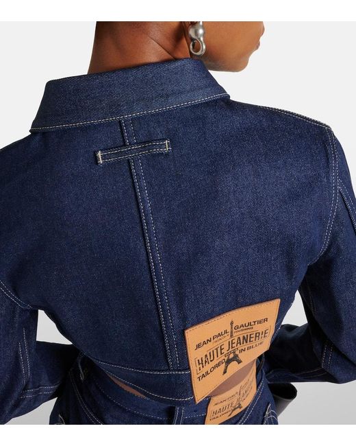 Giacca cropped di jeans di Jean Paul Gaultier in Blue