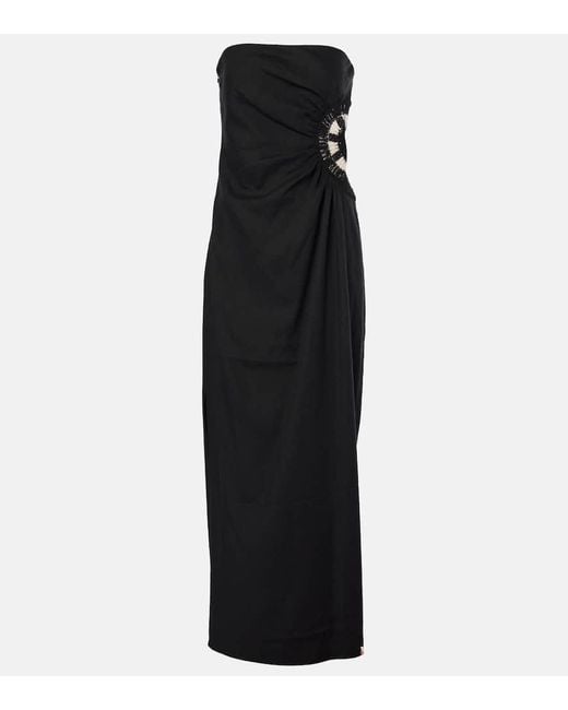 Robe Midi Dorian Brodee En Lin Et Coton Sir en coloris Black
