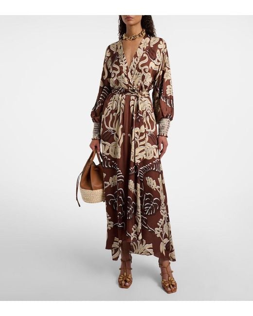 Poupette Brown Kristen Printed Maxi Dress