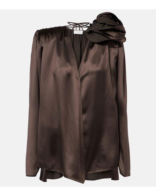Magda Butrym Brown Top Aus Satin