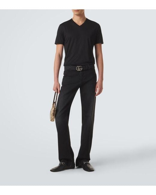 Gucci Black Faded Straight Jeans for men