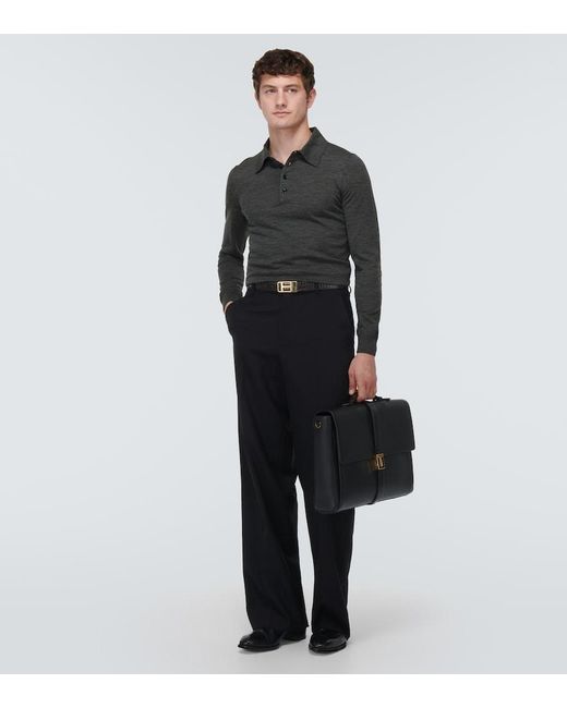 Tom Ford Black Wool Polo Shirt for men