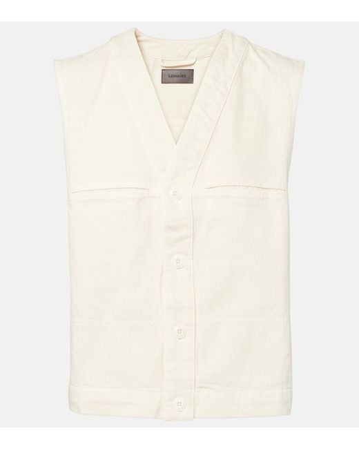 Lemaire White Weste Aus Baumwolle