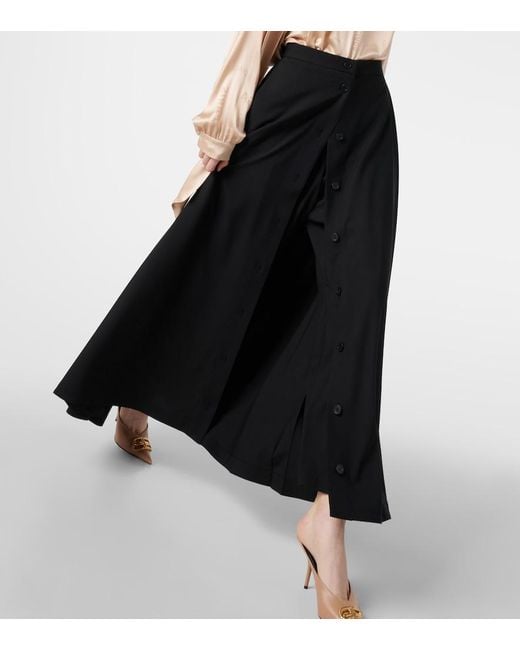 Balenciaga Black Wool Maxi Skirt