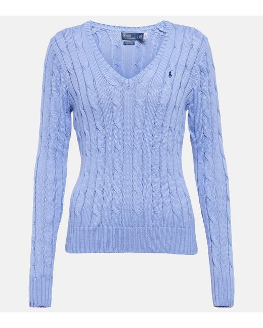 Polo Ralph Lauren Blue Cable-knit Cotton Sweater