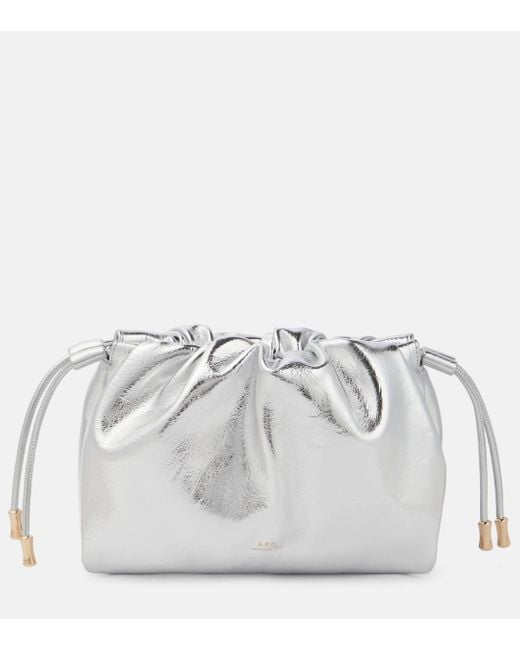 A.P.C. White Ninon Mini Faux Leather Crossbody Bag