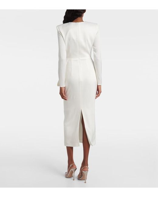 Alex Perry White Bow-Detail Crepe Satin Gown