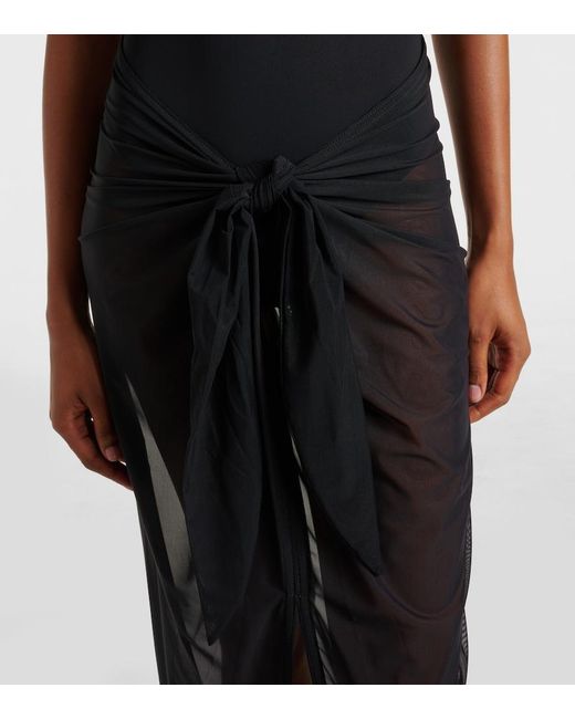 Karla Colletto Gray Mesh Beach Cover-Up