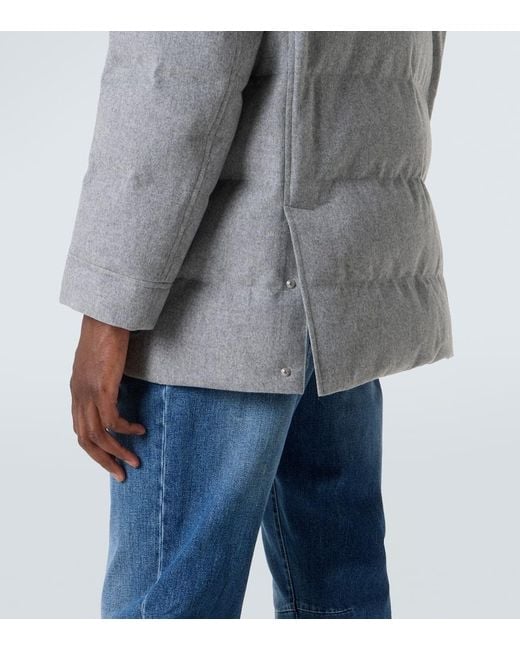 Brunello Cucinelli Wattierte Jacke Aus Wolle in Gray für Herren