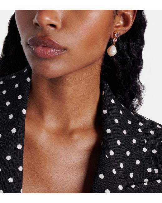 Jennifer Behr White Kristina-Plated Drop Earrings