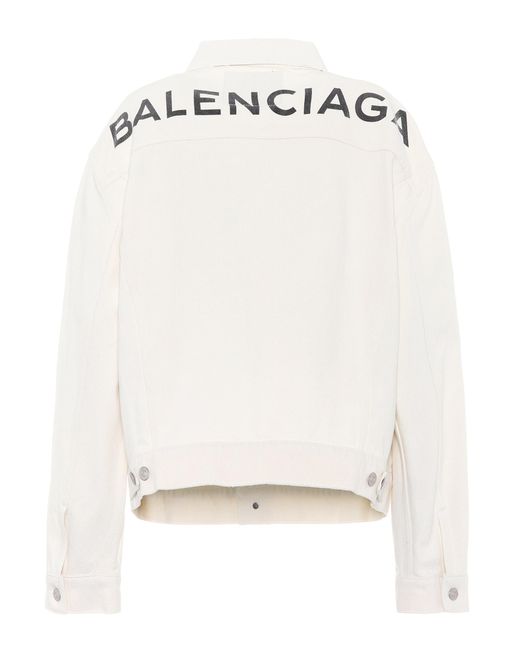 Balenciaga White Printed Denim Jacket
