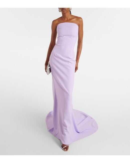 Safiyaa Purple Sofie Crepe Gown