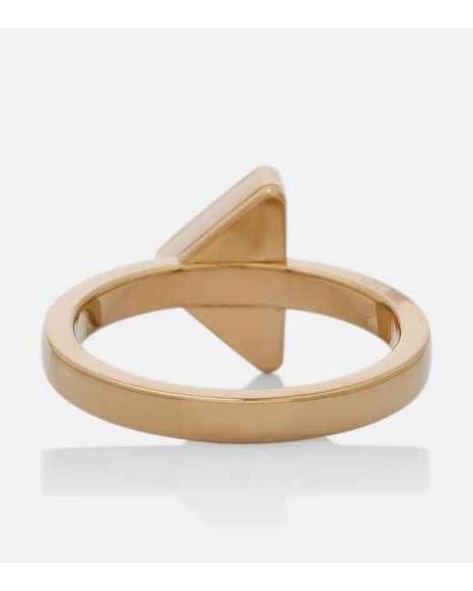 Anello Con Logo di Prada in White