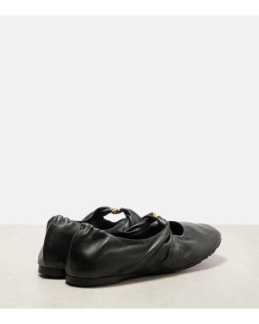 Loewe Black Ballerinas Pebble Soft Aus Leder