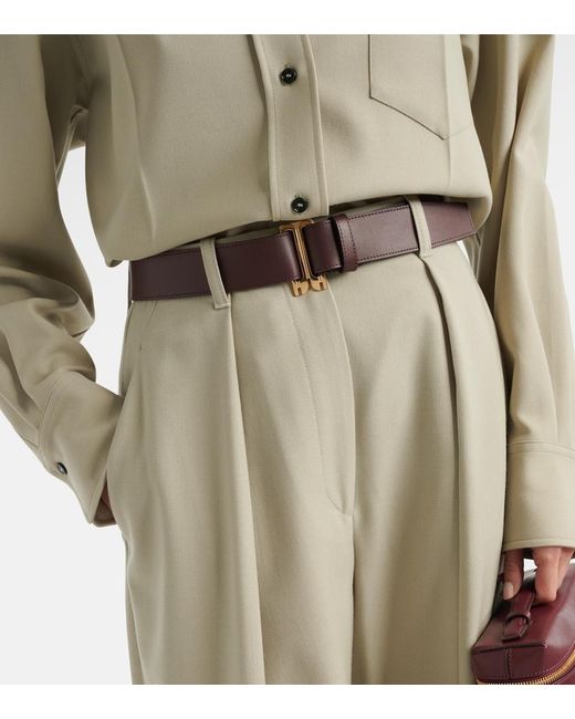 Victoria Beckham Brown Dorian Leather Belt
