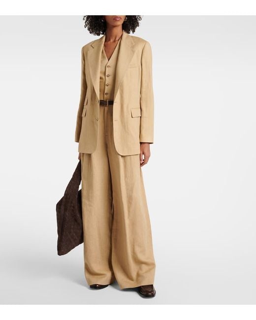 Ralph Lauren Natural Russel Silk And Linen Blazer