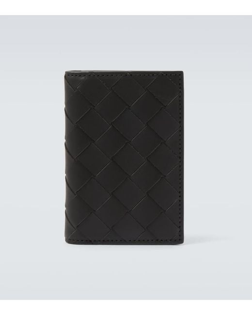Bottega Veneta Black Intrecciato Leather Wallet for men