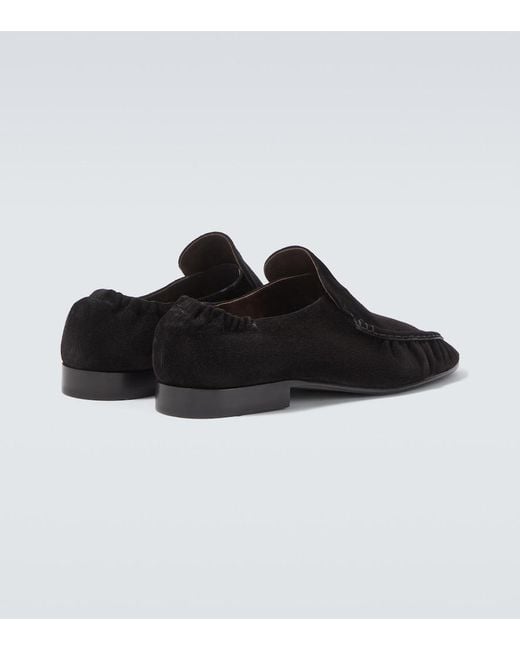 The Row Brown Soft Two Suede Loafers for men
