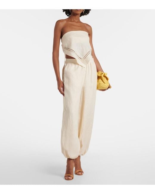 Jonathan Simkhai Natural Linen-Blend Top