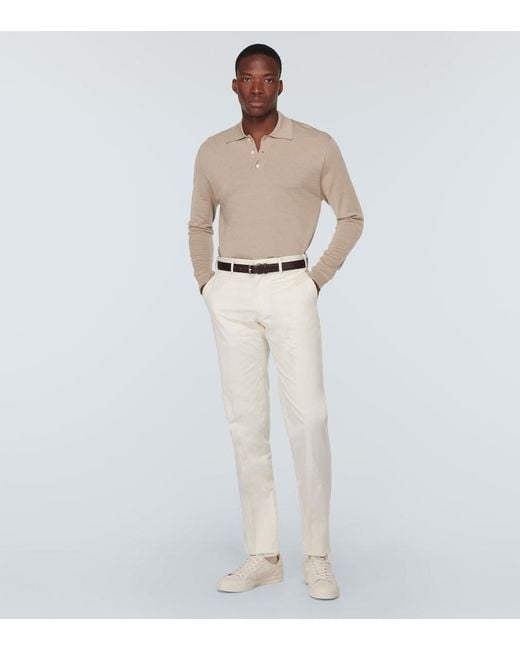 Lardini White Cotton Chinos for men