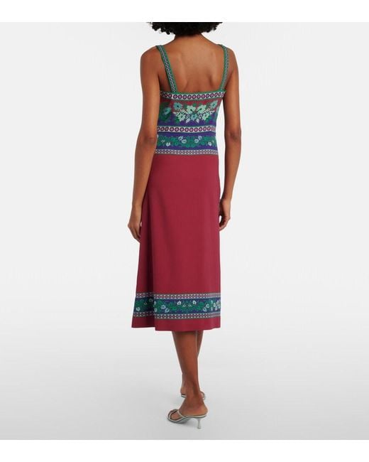 LaDoubleJ Red Buy Me A Martini Floral Midi Dress