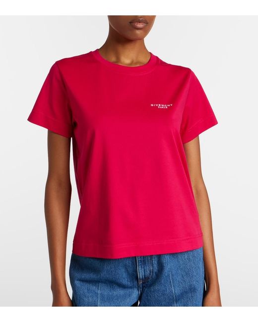 Givenchy Red Logo Cotton Jersey T-Shirt