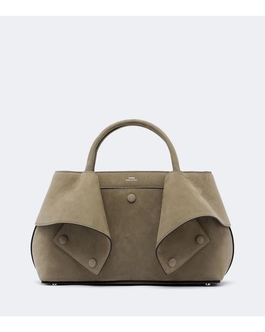 Totême Metallic Mercer Small Leather Top-Handle Bag