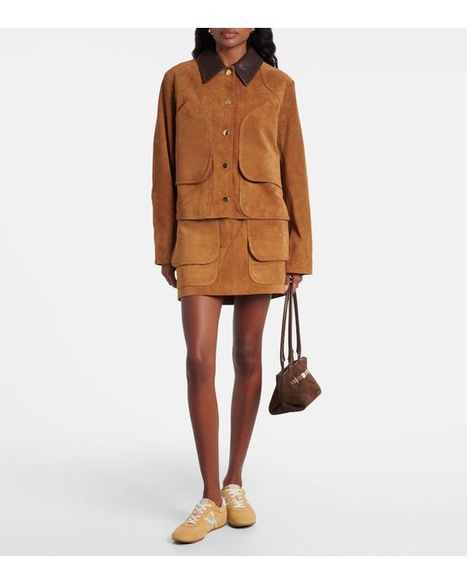 Veronica Beard Natural Riviera Suede Sneakers