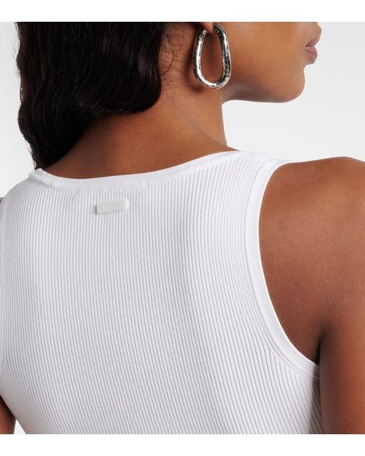 Max Mara White Ribbed-Knit Tank Top