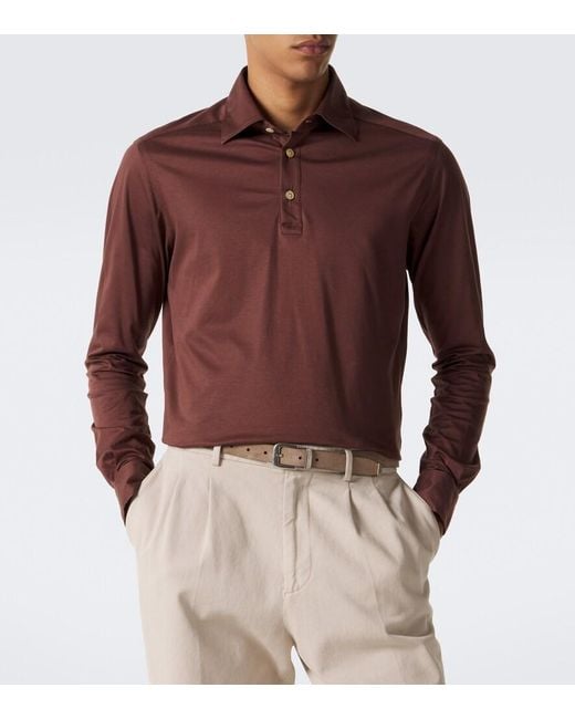 Kiton Red Cotton Polo Shirt for men