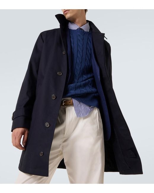 Polo Ralph Lauren Blue Cotton Twill Car Coat for men