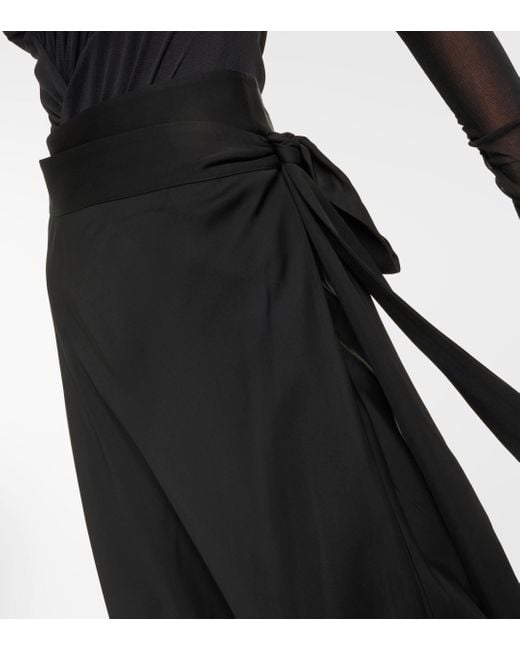 Diane von Furstenberg Black Krisa Satin Maxi Skirt
