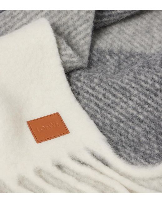 Loewe Gray Alpaca And Wool-Blend Scarf
