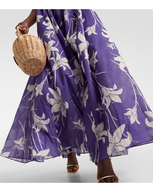 Vestido largo Acadian de algodon floral Zimmermann de color Purple