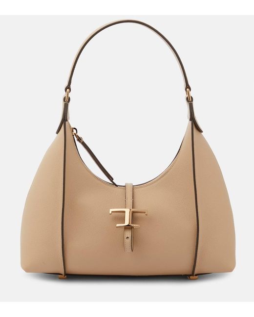 Tod's Natural T Timeless Small Leather Shoulder Bag