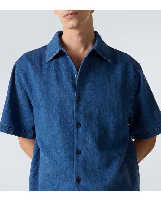 Camicia Bowling Oversize di Commas in Blue da Uomo