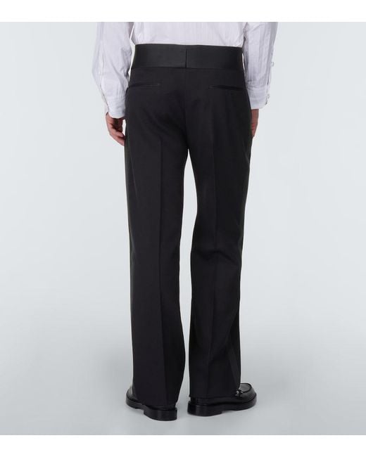 Valentino Black Straight Virgin Wool Pants for men