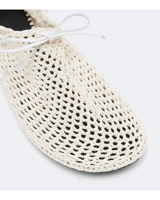 Christen White Mandala Crochet Leather-Trimmed Flats