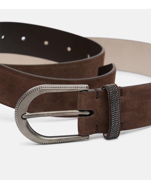 Brunello Cucinelli Brown Suede Belt