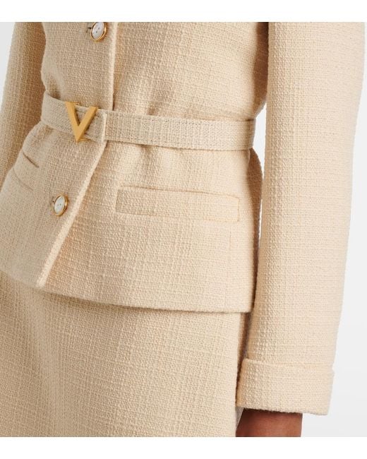 Valentino Natural Wool-Blend Tweed Jacket