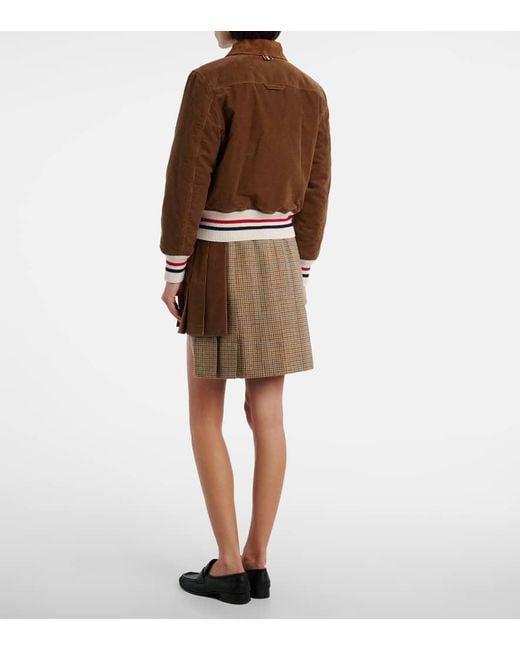 Thom Browne Brown Wale Cotton Corduroy Down Jacket