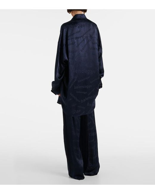 Balenciaga Blue Cocoon Silk Shirt