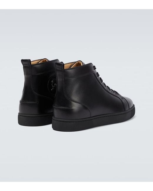 Baskets montantes louis en cuir Christian Louboutin pour homme en coloris Black