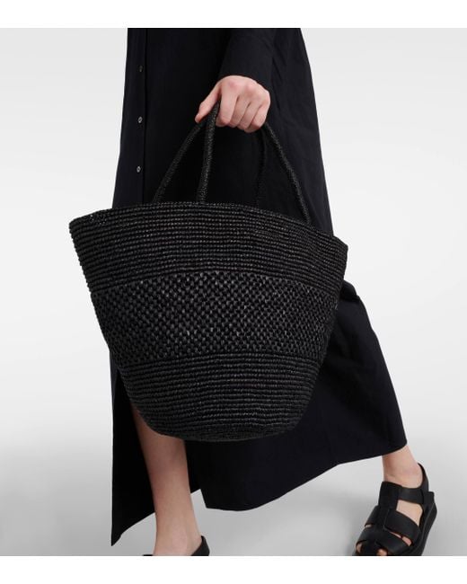 The Row Black Emilie Small Raffia Basket Bag