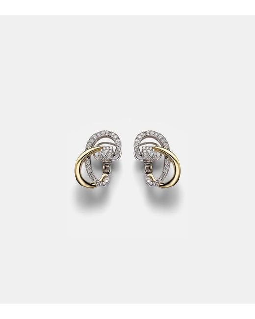 YEPREM White Golden Strada 18Kt Earrings With Diamonds